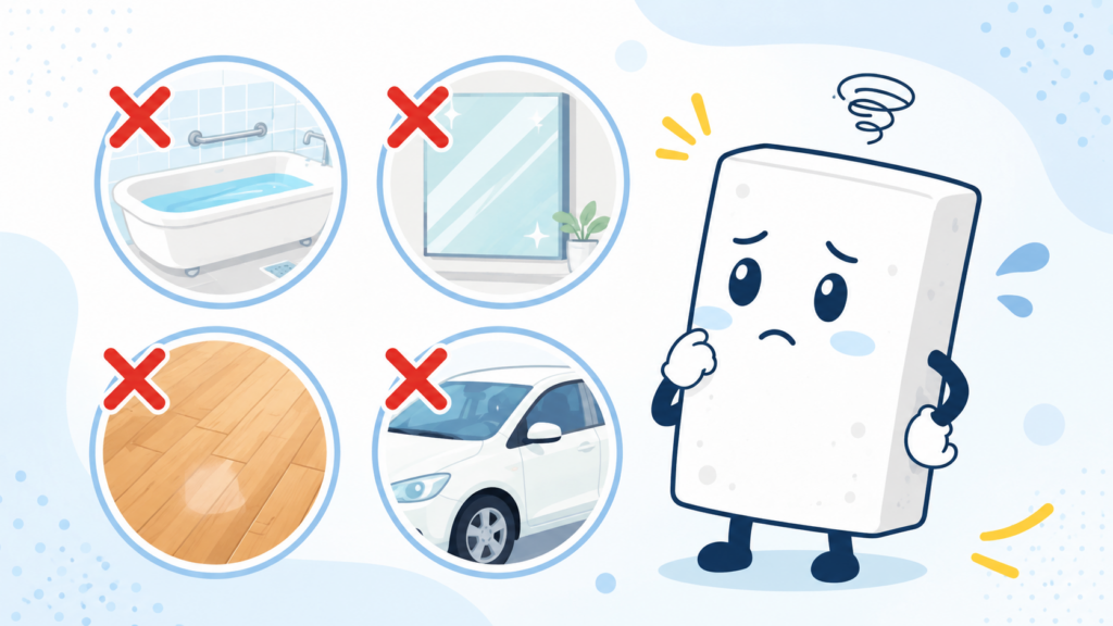 激落ちくんはどこにでも使える掃除用品ではない
